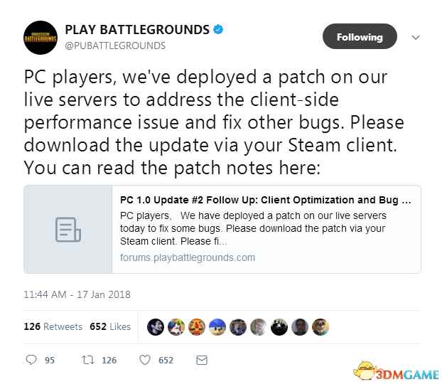 《绝地求生》Steam版更新 修复角色卡顿瞬移等问题