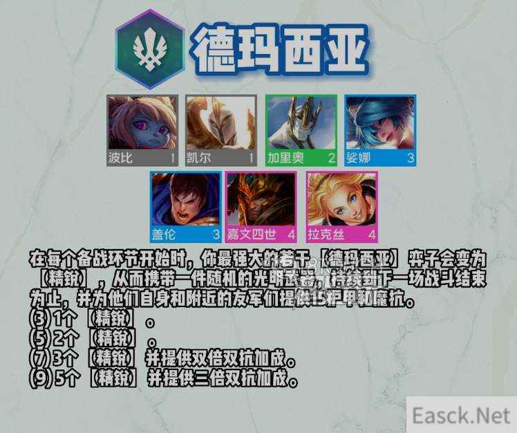 云顶之弈s9德玛西亚羁绊效果介绍