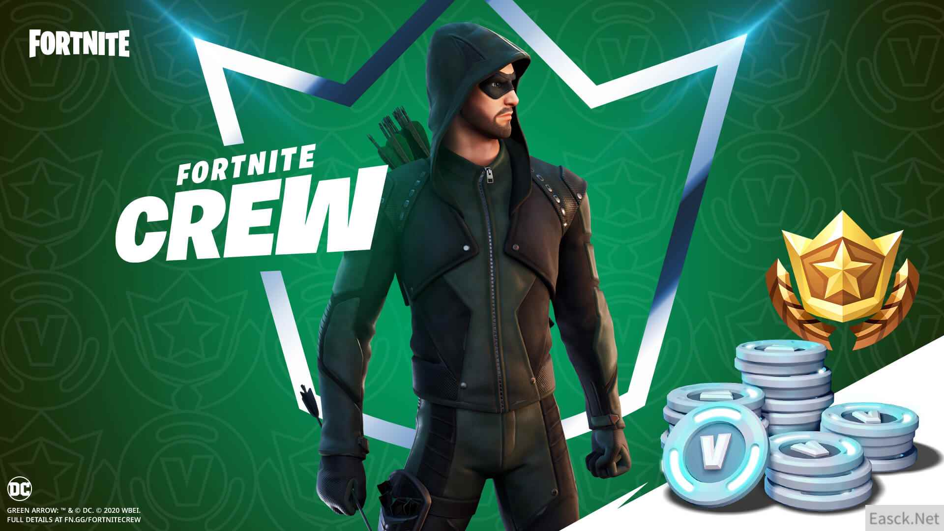 绿箭侠加入《堡垒之夜》 Fortnite Crew订阅玩家可获得