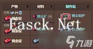 泰拉瑞亚精金矿如何合成精金锭