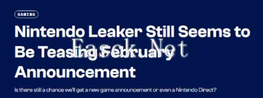 任天堂舅舅党暗示本月或有新公告 粉丝期待升温
