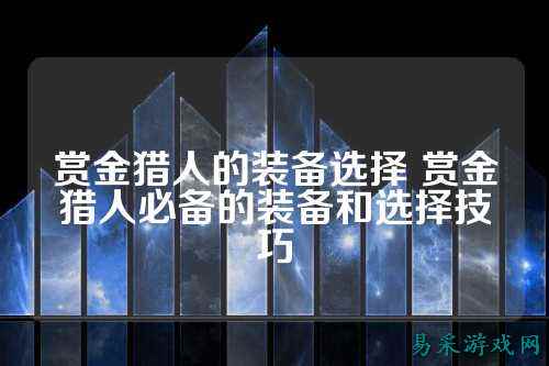 赏金猎人的装备选择 赏金猎人必备的装备和选择技巧