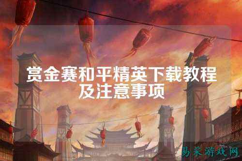 赏金赛和平精英下载教程及注意事项