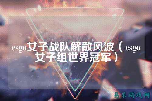 csgo女子战队解散风波（csgo女子组世界冠军）
