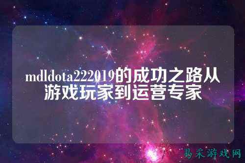 mdldota222019的成功之路从游戏玩家到运营专家