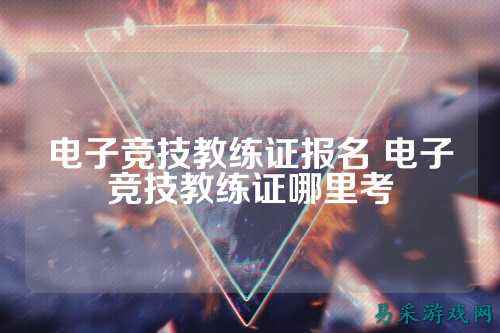 电子竞技教练证报名 电子竞技教练证哪里考