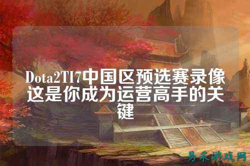 Dota2TI7中国区预选赛录像这是你成为运营高手的关键
