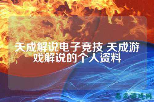 天成解说电子竞技 天成游戏解说的个人资料