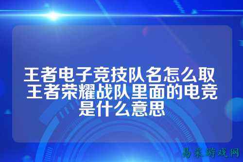 王者电子竞技队名怎么取 王者荣耀战队里面的电竞是什么意思