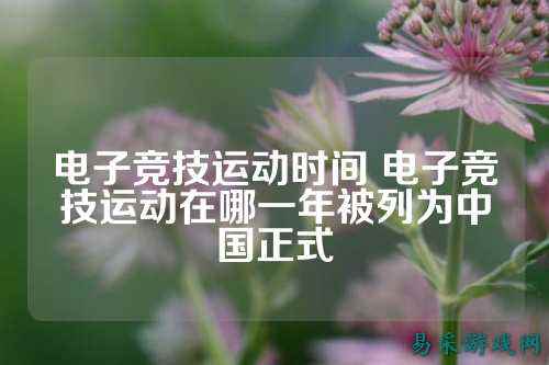 电子竞技运动时间 电子竞技运动在哪一年被列为中国正式
