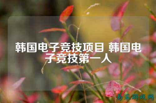 韩国电子竞技项目 韩国电子竞技第一人