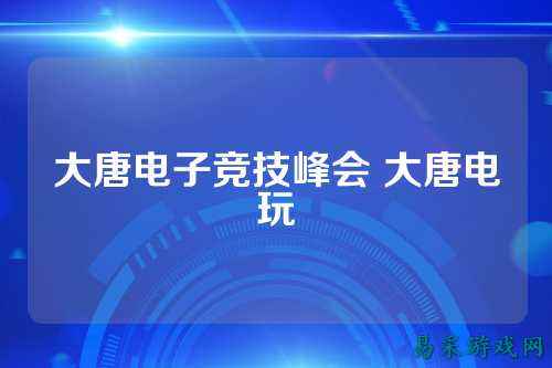 大唐电子竞技峰会 大唐电玩