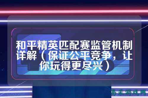 和平精英匹配赛监管机制详解（保证公平竞争，让你玩得更尽兴）