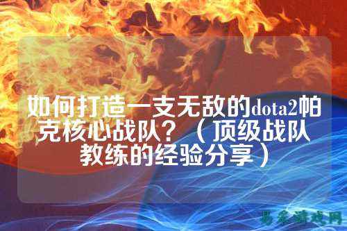 如何打造一支无敌的dota2帕克核心战队？（顶级战队教练的经验分享）
