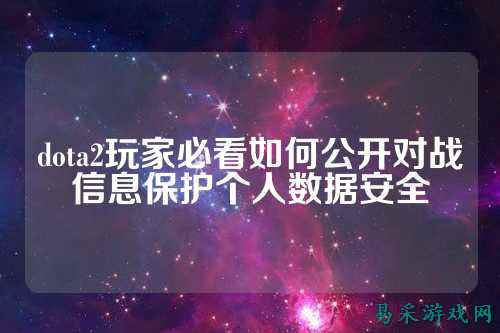 dota2玩家必看如何公开对战信息保护个人数据安全