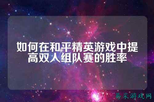 如何在和平精英游戏中提高双人组队赛的胜率