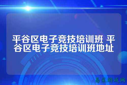 平谷区电子竞技培训班 平谷区电子竞技培训班地址