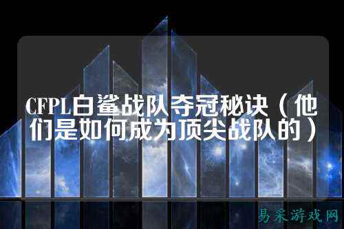 CFPL白鲨战队夺冠秘诀（他们是如何成为顶尖战队的）