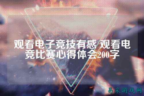 观看电子竞技有感 观看电竞比赛心得体会200字