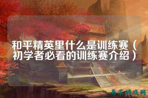 和平精英里什么是训练赛(初学者必看的训练赛介绍)