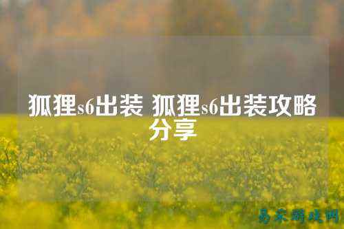 狐狸s6出装 狐狸s6出装攻略分享