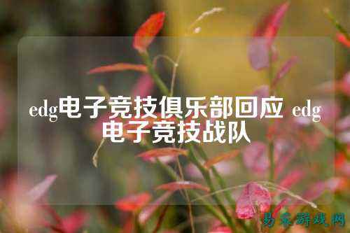 edg电子竞技俱乐部回应 edg电子竞技战队