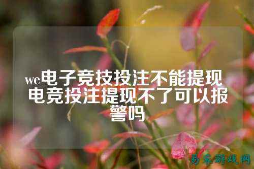 we电子竞技投注不能提现 电竞投注提现不了可以报警吗
