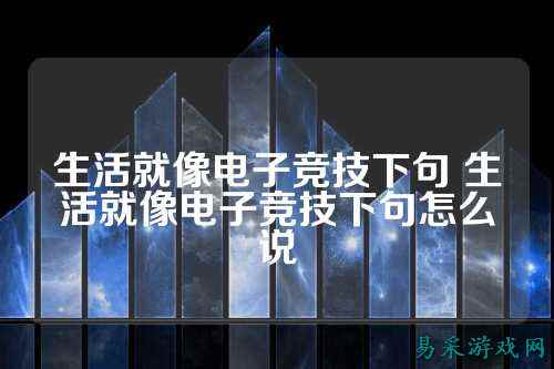 生活就像电子竞技下句 生活就像电子竞技下句怎么说