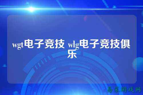 wgt电子竞技 wlg电子竞技俱乐
