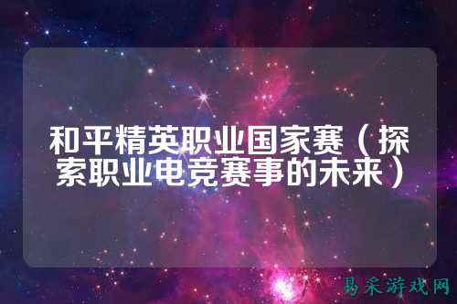 和平精英职业国家赛（探索职业电竞赛事的未来）