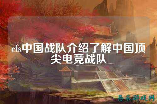 cfs中国战队介绍了解中国顶尖电竞战队