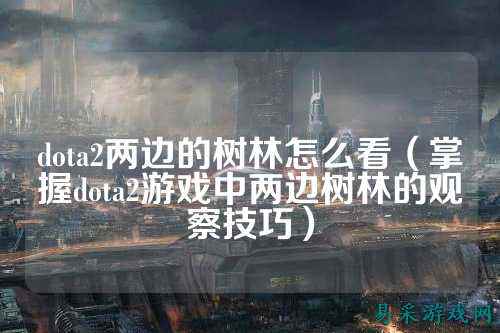 dota2两边的树林怎么看(掌握dota2游戏中两边树林的观察技巧)