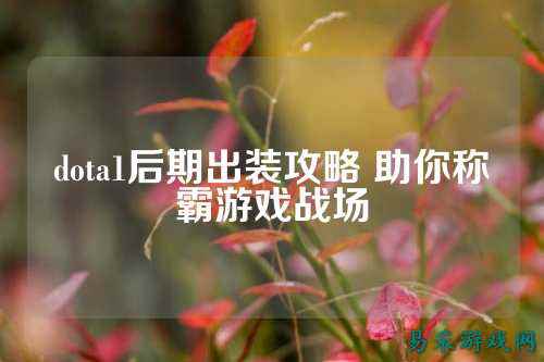 dota1后期出装攻略 助你称霸游戏战场