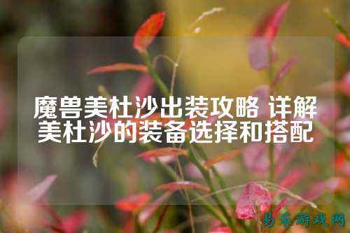 魔兽美杜沙出装攻略 详解美杜沙的装备选择和搭配