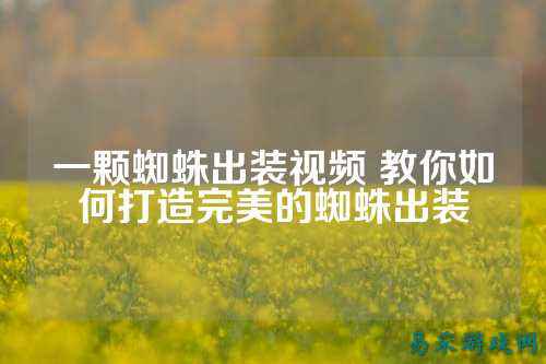 一颗蜘蛛出装视频 教你如何打造完美的蜘蛛出装