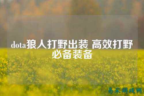 dota狼人打野出装 高效打野必备装备