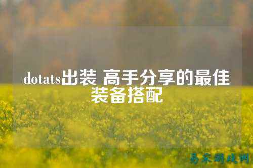 dotats出装 高手分享的最佳装备搭配