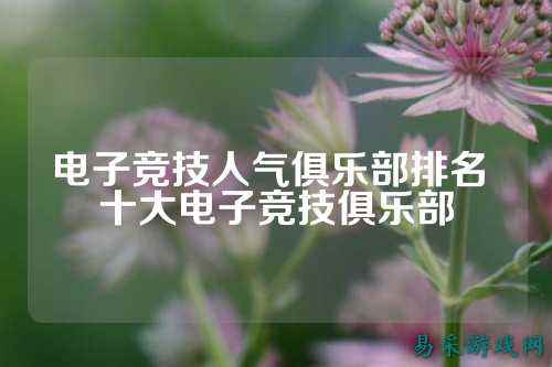 电子竞技人气俱乐部排名 十大电子竞技俱乐部
