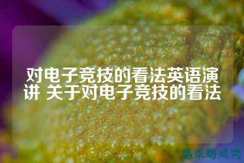 对电子竞技的看法英语演讲 关于对电子竞技的看法
