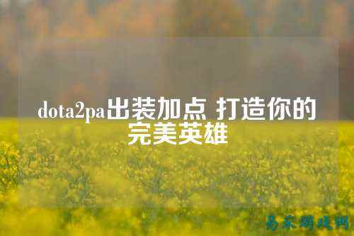 dota2pa出装加点 打造你的完美英雄