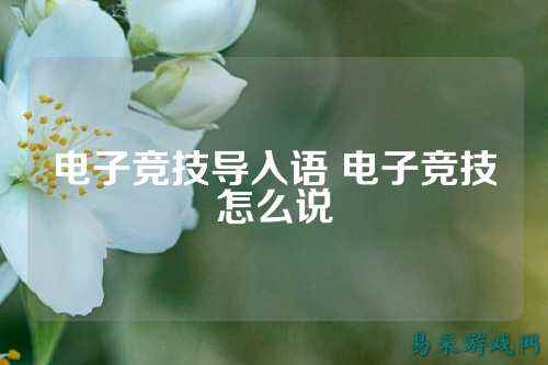 电子竞技导入语 电子竞技怎么说