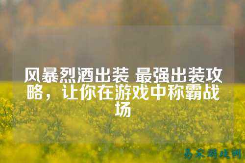 风暴烈酒出装 最强出装攻略，让你在游戏中称霸战场