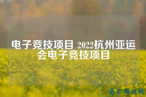 电子竞技项目 2022杭州亚运会电子竞技项目