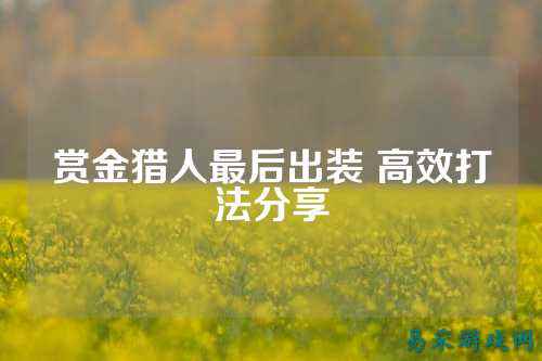 赏金猎人最后出装 高效打法分享