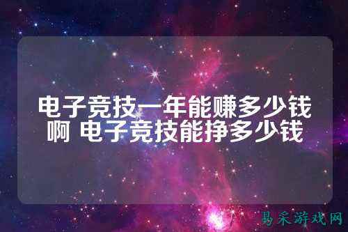 电子竞技一年能赚多少钱啊 电子竞技能挣多少钱