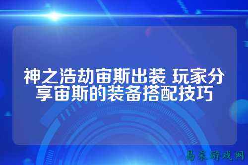 神之浩劫宙斯出装 玩家分享宙斯的装备搭配技巧