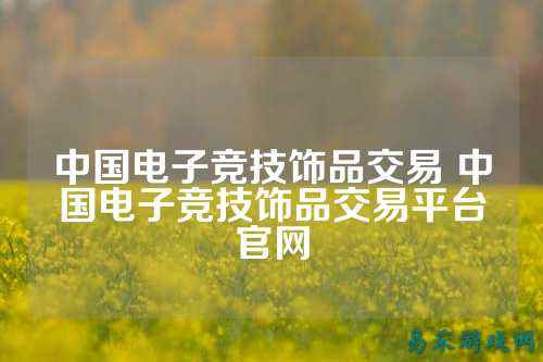 中国电子竞技饰品交易 中国电子竞技饰品交易平台官网