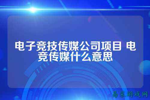 电子竞技传媒公司项目 电竞传媒什么意思