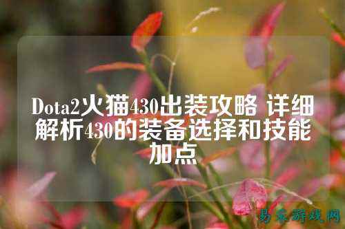 Dota2火猫430出装攻略 详细解析430的装备选择和技能加点
