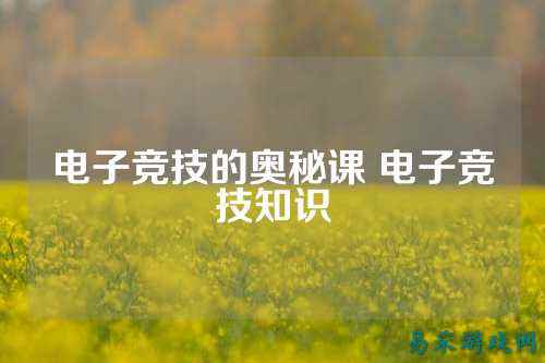 电子竞技的奥秘课 电子竞技知识
